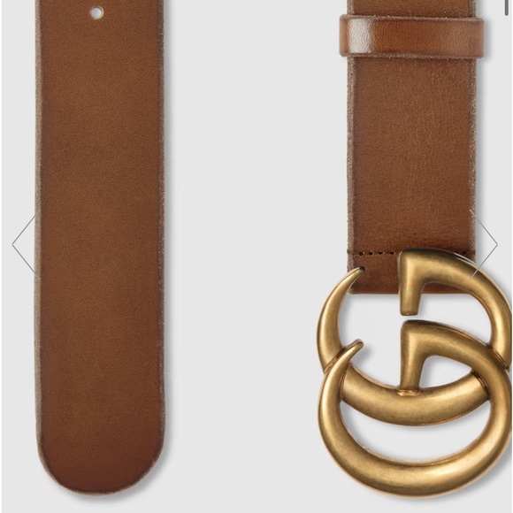 GUCCI Brown Leather Belt w/ Double G Buckle with Dust Bag and Box- 80 - Picture 7 of 13